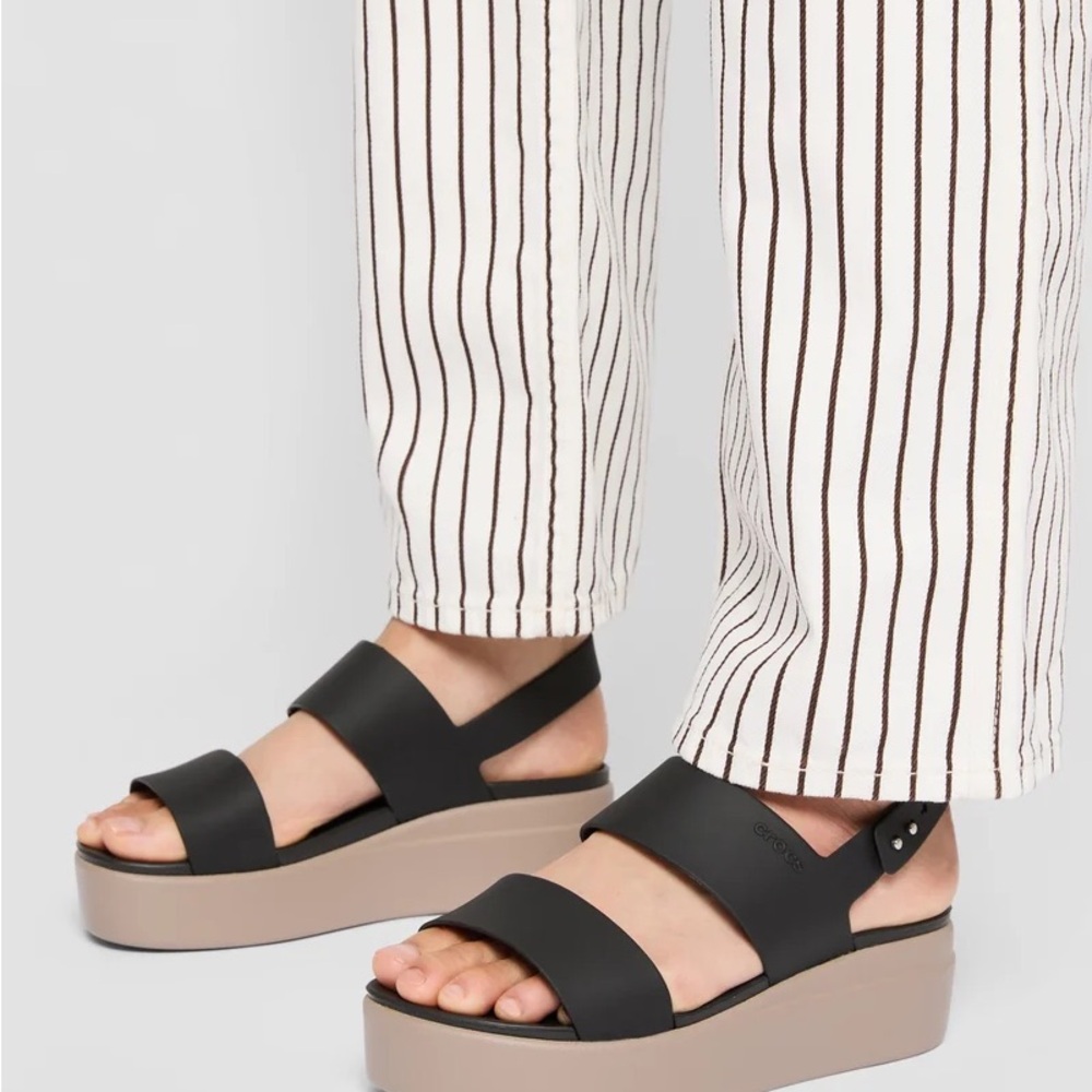 CROCS Brooklyn Low Wedge Platform Sandal Black